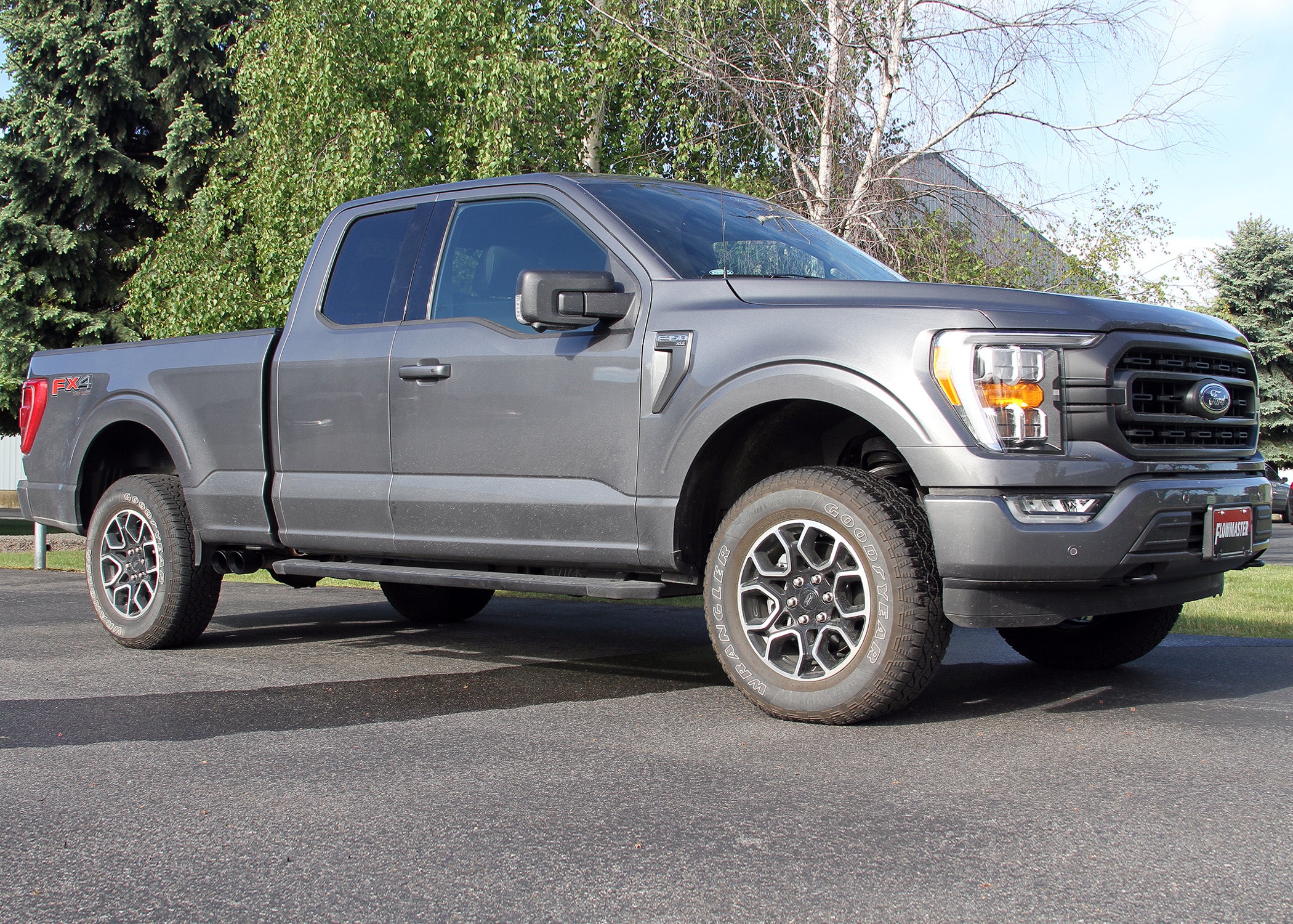 Flow Fx Cat-Back Exhaust System Fits 2021-2025 Ford F-150 2.7, 3.5, 5.0-Liter, Flow Fx Cat-Back 3.00-Inch To 2.50-Inch Stainless Steel Exhaust System, Dual Out Same Side Exit Flowmaster