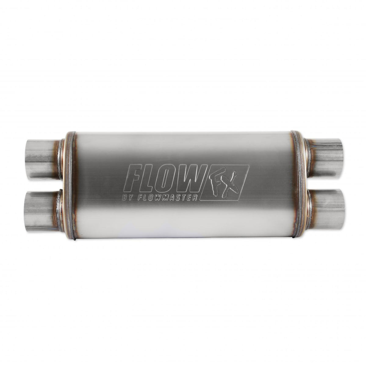 Flow Fx Muffler Flow Fx Muffler 3.00 Dual In/3.00 Dual Out Straight Through Performance Moderate Sound Stainless Steel Flowmaster