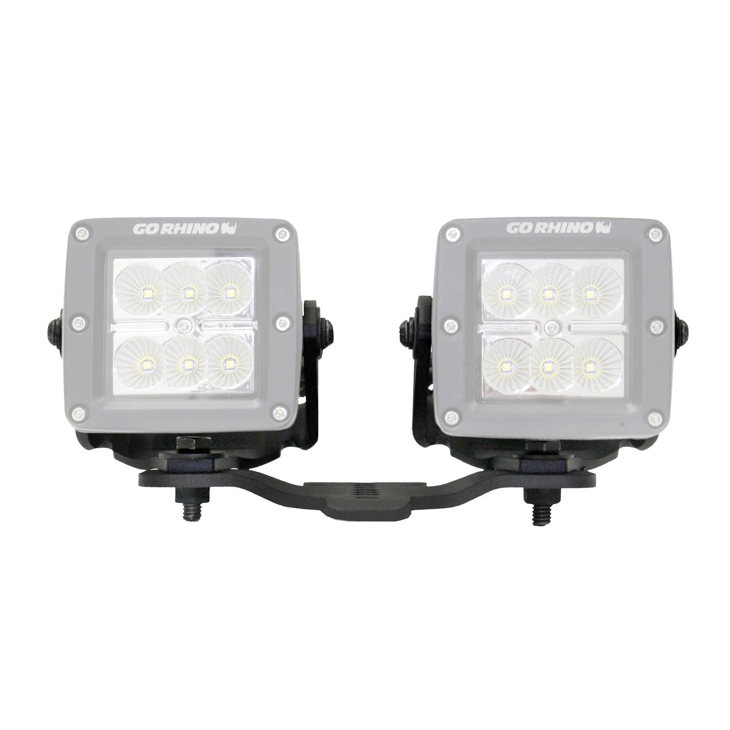 XE Hood Hinge Light Mount for Two 3 Inch X 3 Inch Standard Cube LED's Textured Black 2018-2026 Jeep Wrangler JL 2020-2025 Jeep Gladiator Go Rhino
