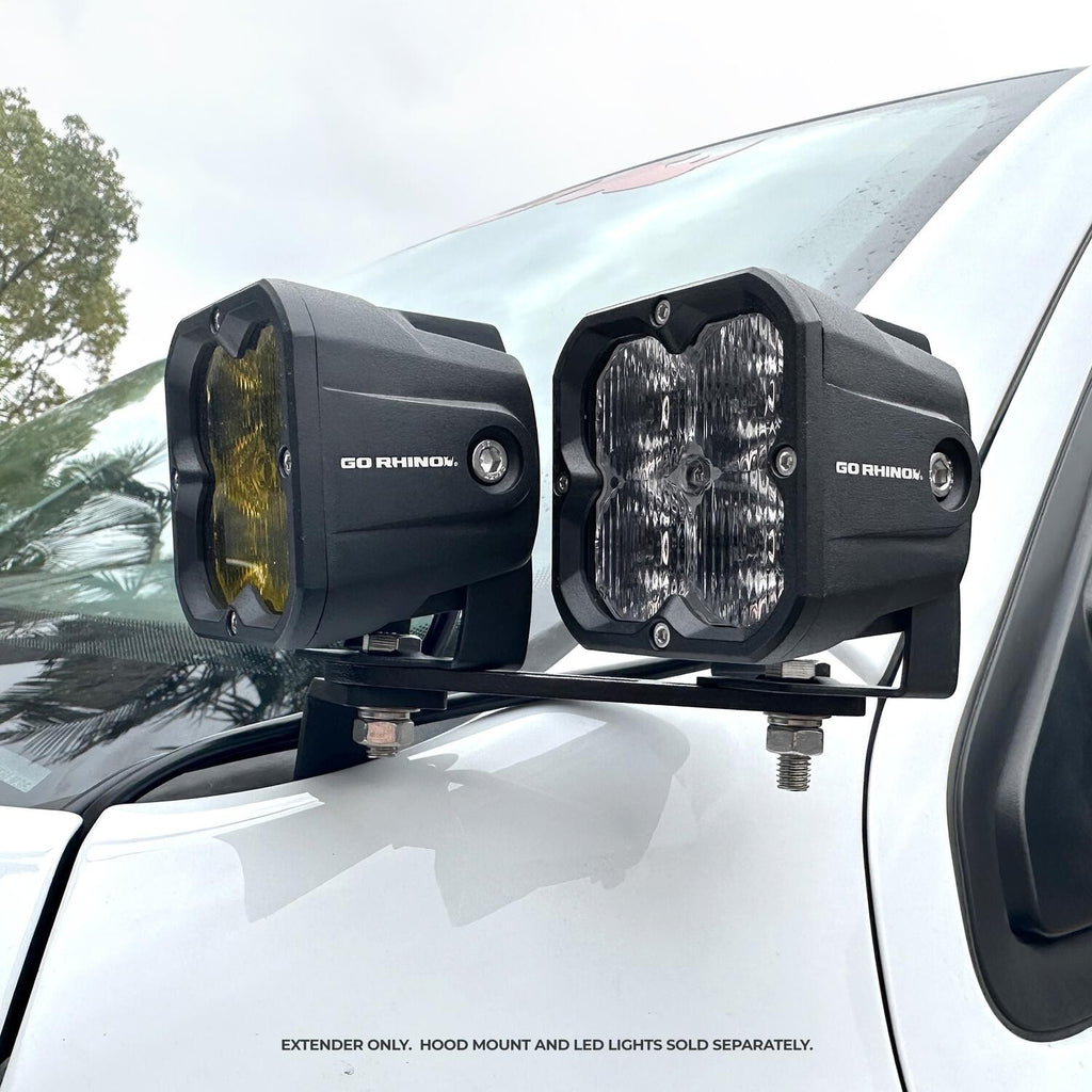 XE Hood Mounts Dogbone Bracket Textured Black 2010-2025 Lexus, Toyota, RAM Go Rhino