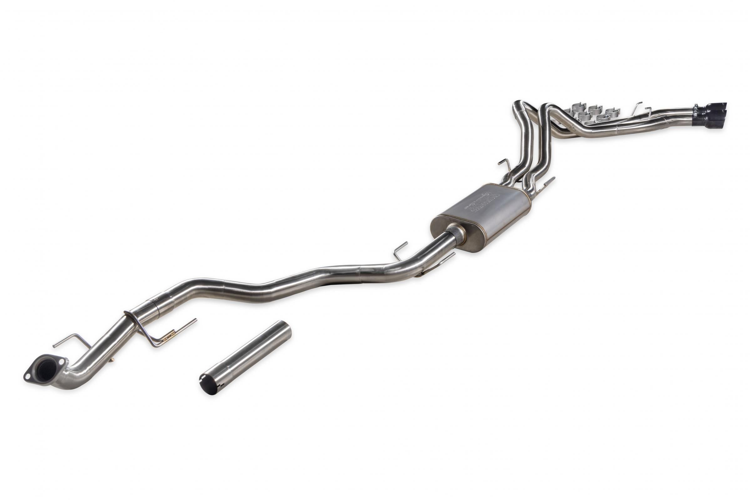 Signature Series Cat-Back Exhaust System Fits 2024-2025 Toyota Tacoma 2.4-Liter, All Wheelbases, Signature Series Dual Out Same Side Cat-Back Exhaust System, 304 Stainless Steel – Moderate Sound Flowmaster