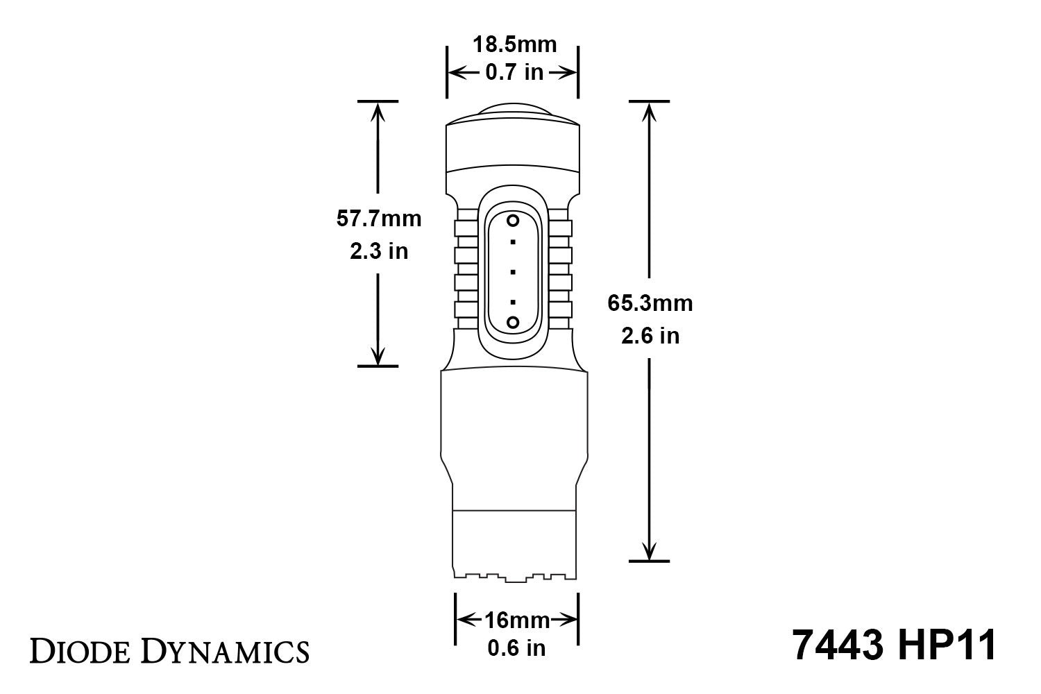 Diode Dynamics 7443 HP11 LED Amber (single)