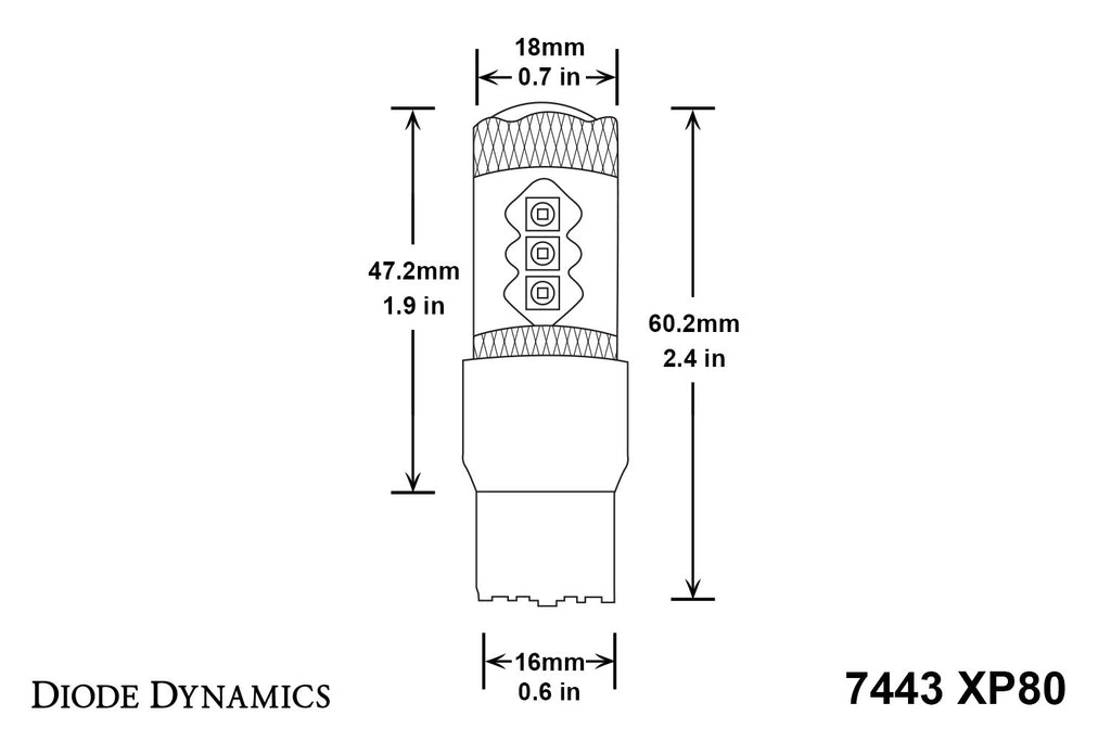 Diode Dynamics 7443 XP80 LED Amber (single)