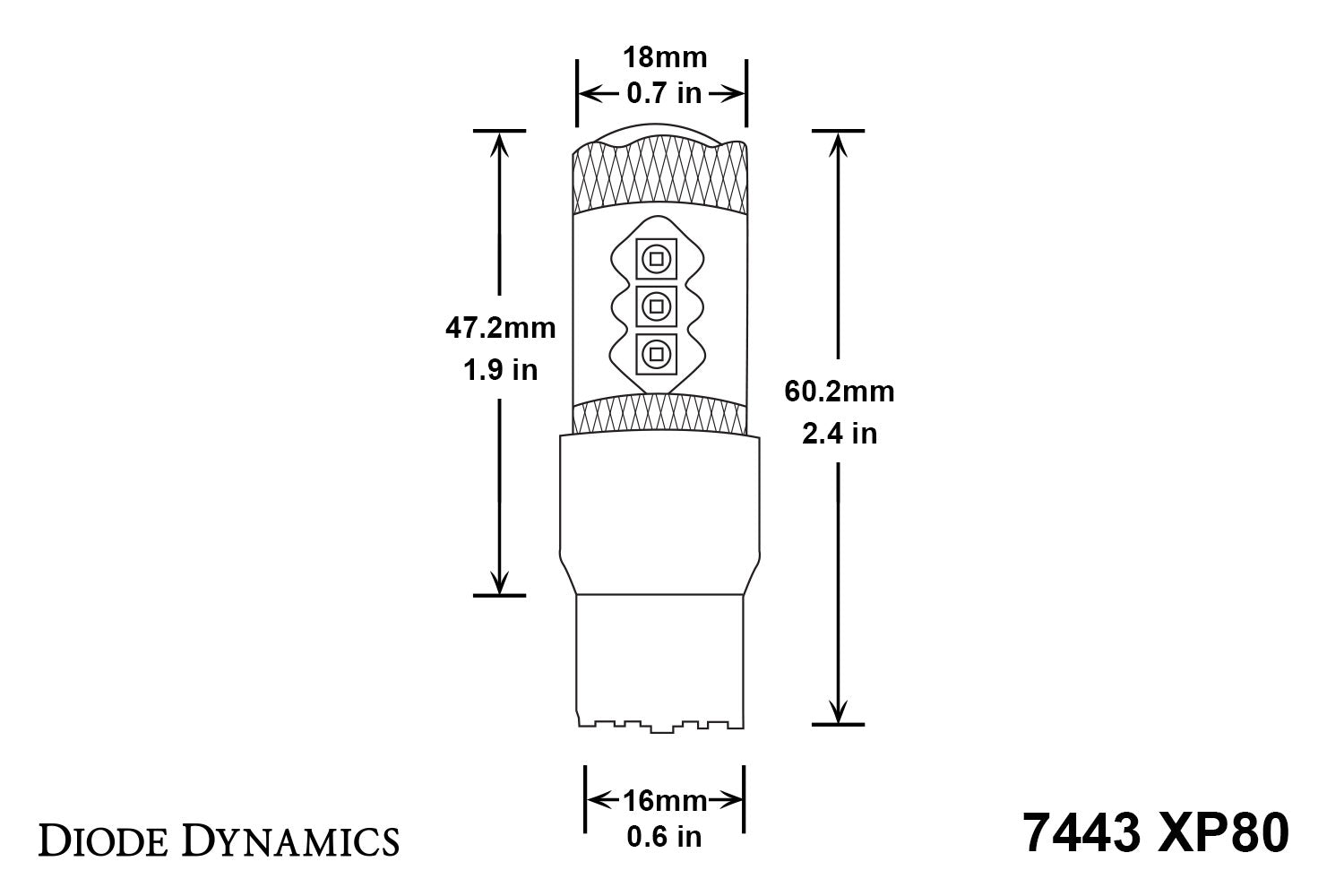 Diode Dynamics 7443 XP80 LED Amber (single)