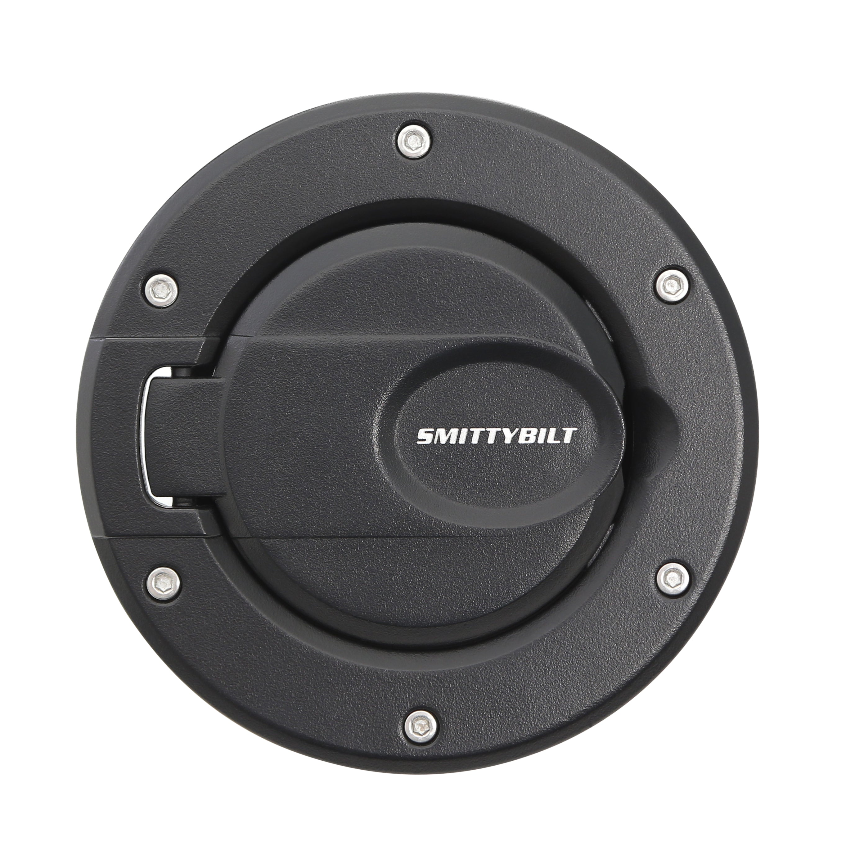 Billet Style Gas Cover 07-18 Wrangler JK 2 And 4 Door Gloss Black Smittybilt
