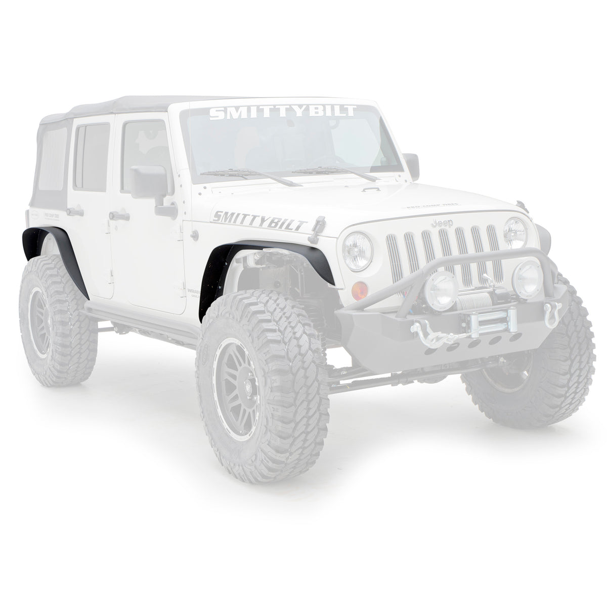 XRC Fender Flares Set Of 4  07-18 Wrangler JK Black Textured Smittybilt