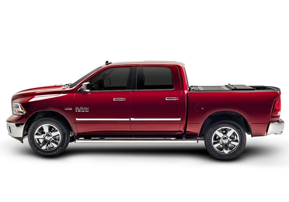 BAKFlip F1 Hard Folding Truck Bed Cover Rail Mounts Near Top of Bed Rail Rails Can Be Lowered Using Drop Down Brackets 2022-2026 Toyota Tundra 5 Foot 7 Inch Bed with or without Deck Rail System without Trail Special Edition Storage Boxes BAK