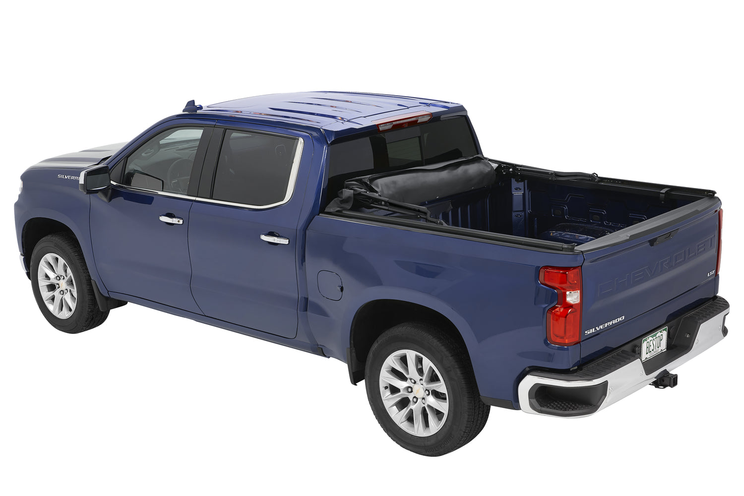 Supertop Truck Bed Cap 2 For Chevy/GMC 2019-2024 Silverado/Sierra 1500 5.8 Foot Black Diamond PVC Coated Sailcloth No Drill Bestop