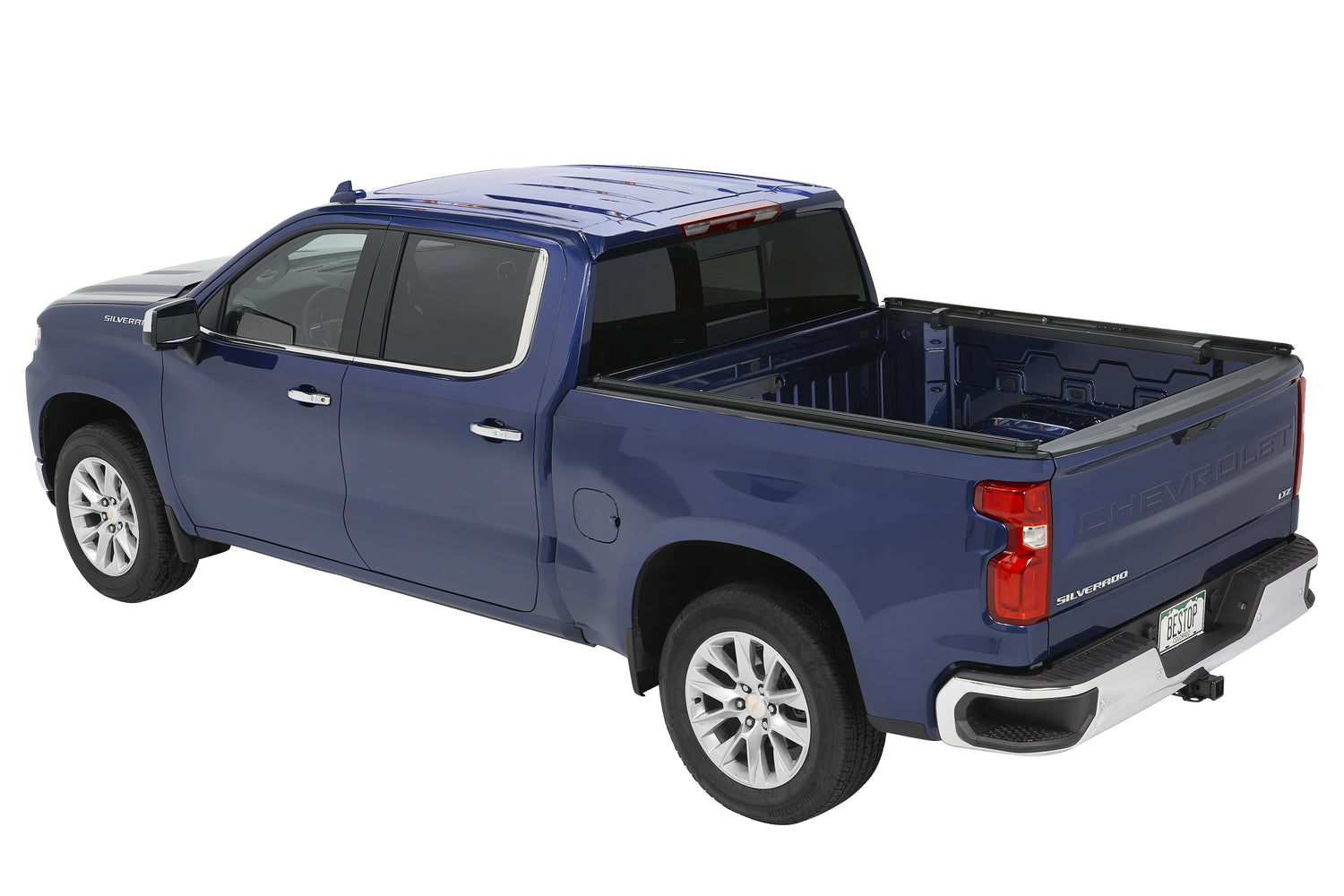 Supertop Truck Bed Cap 2 For Chevy/GMC 2019-2024 Silverado/Sierra 1500 5.8 Foot Black Diamond PVC Coated Sailcloth No Drill Bestop