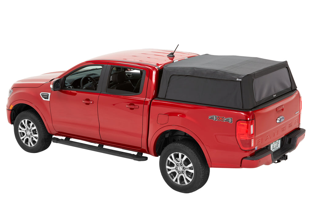 Supertop Truck Bed Cap 2 For Ford 2019-2024 Ranger 5.0 Foot Black Diamond PVC Coated Sailcloth No Drill Bestop