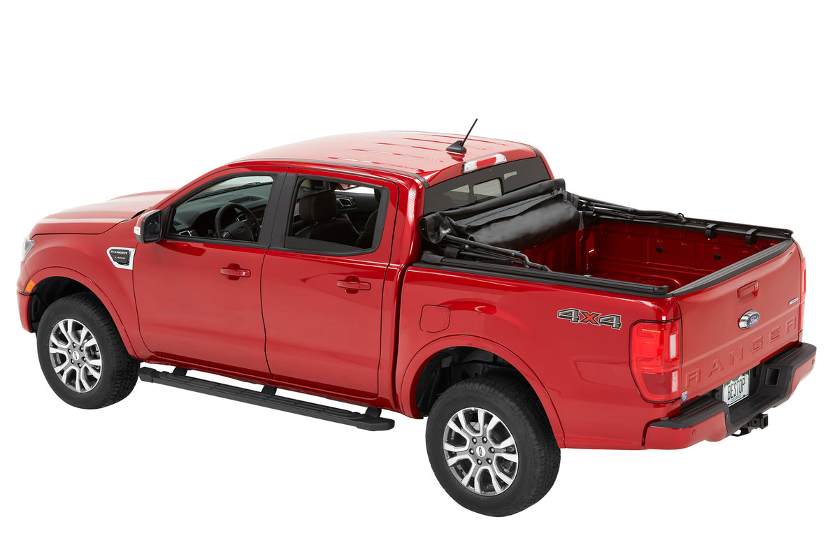 Supertop Truck Bed Cap 2 For Ford 2019-2024 Ranger 5.0 Foot Black Diamond PVC Coated Sailcloth No Drill Bestop