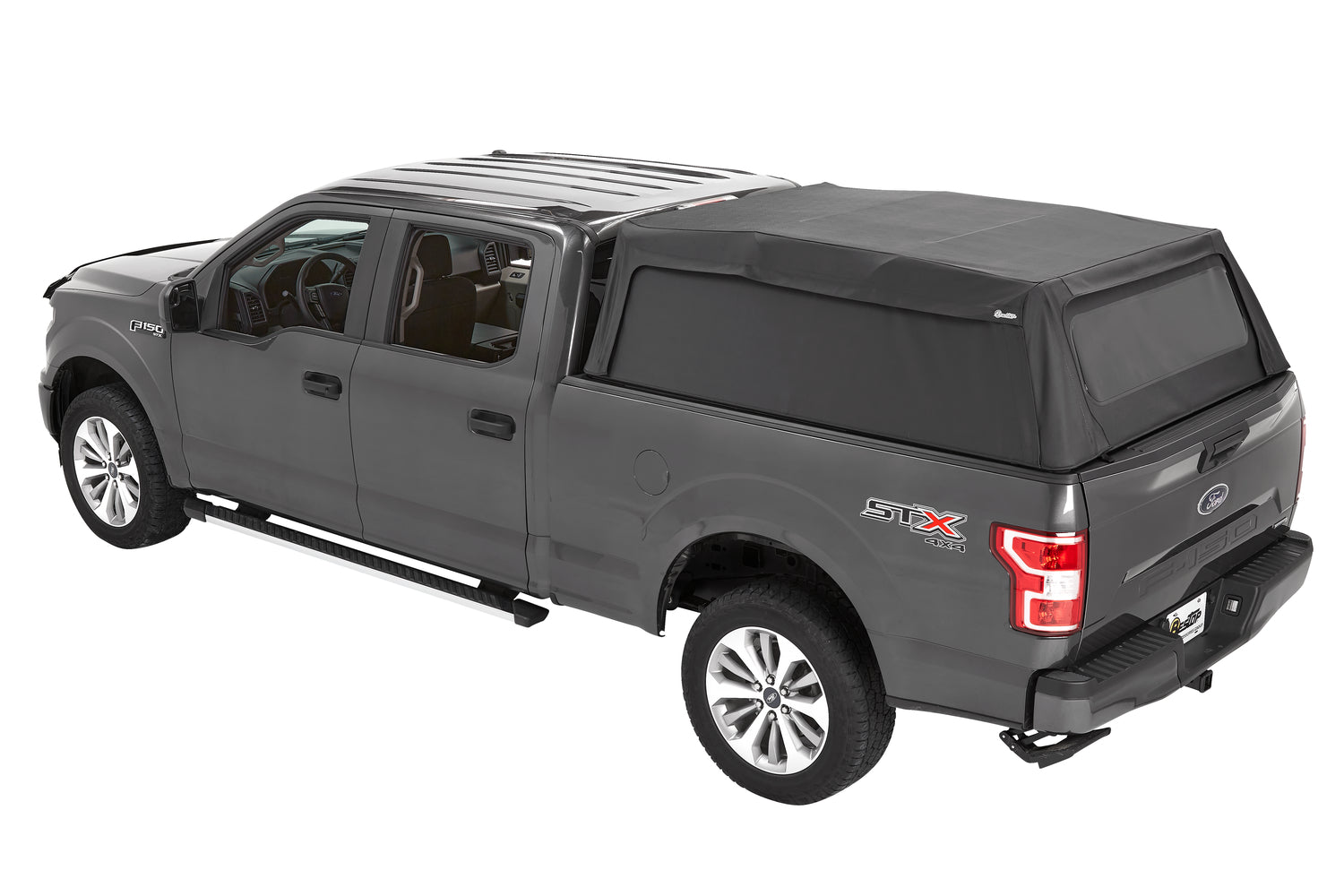 Supertop Truck Bed Cap 2 For Ford 2015-2024 F-150 6.5 Foot Black Diamond PVC Coated Sailcloth No Drill Bestop