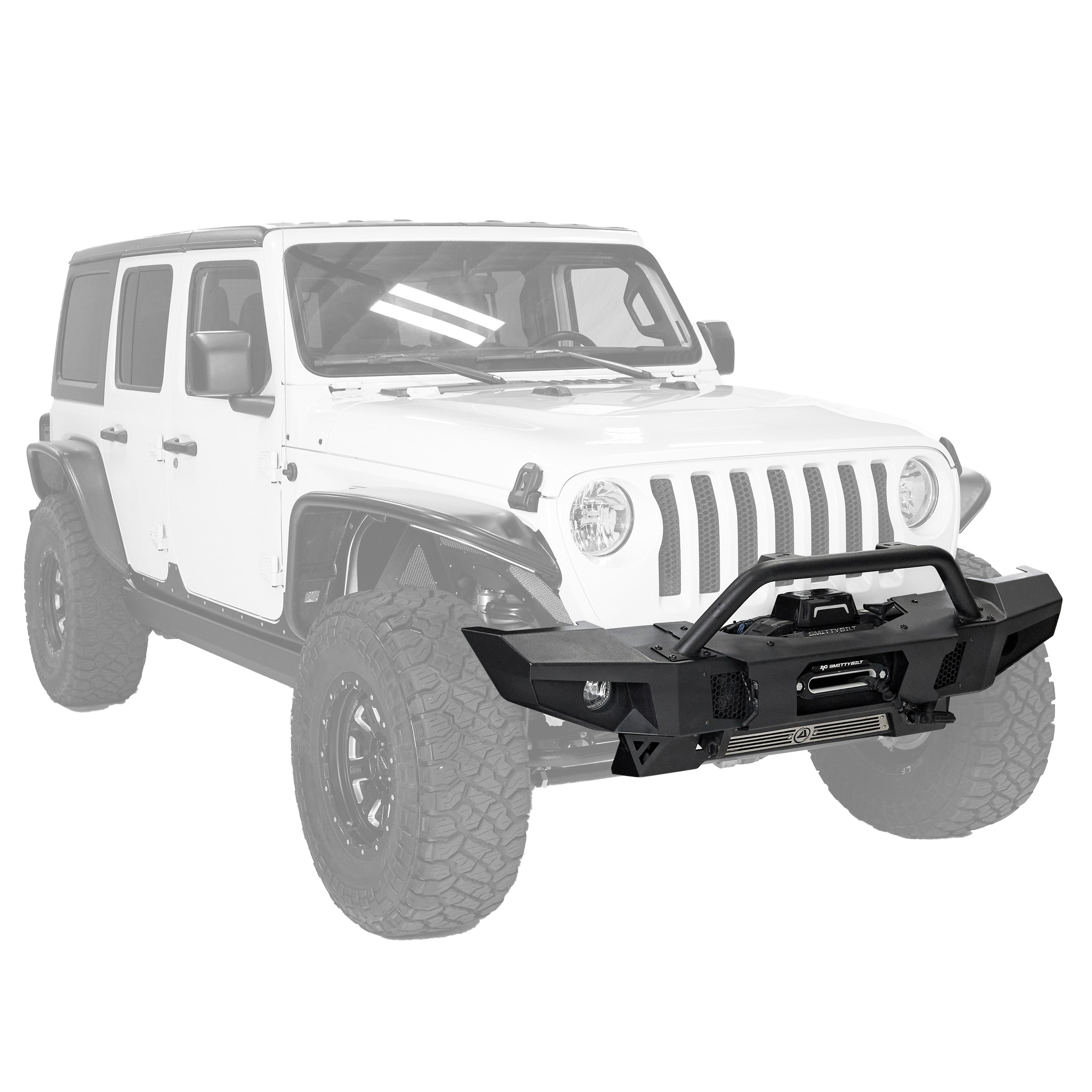 Atlas Front Bumper Winch Compatible 2018-2023 Jeep Wrangler Smittybilt