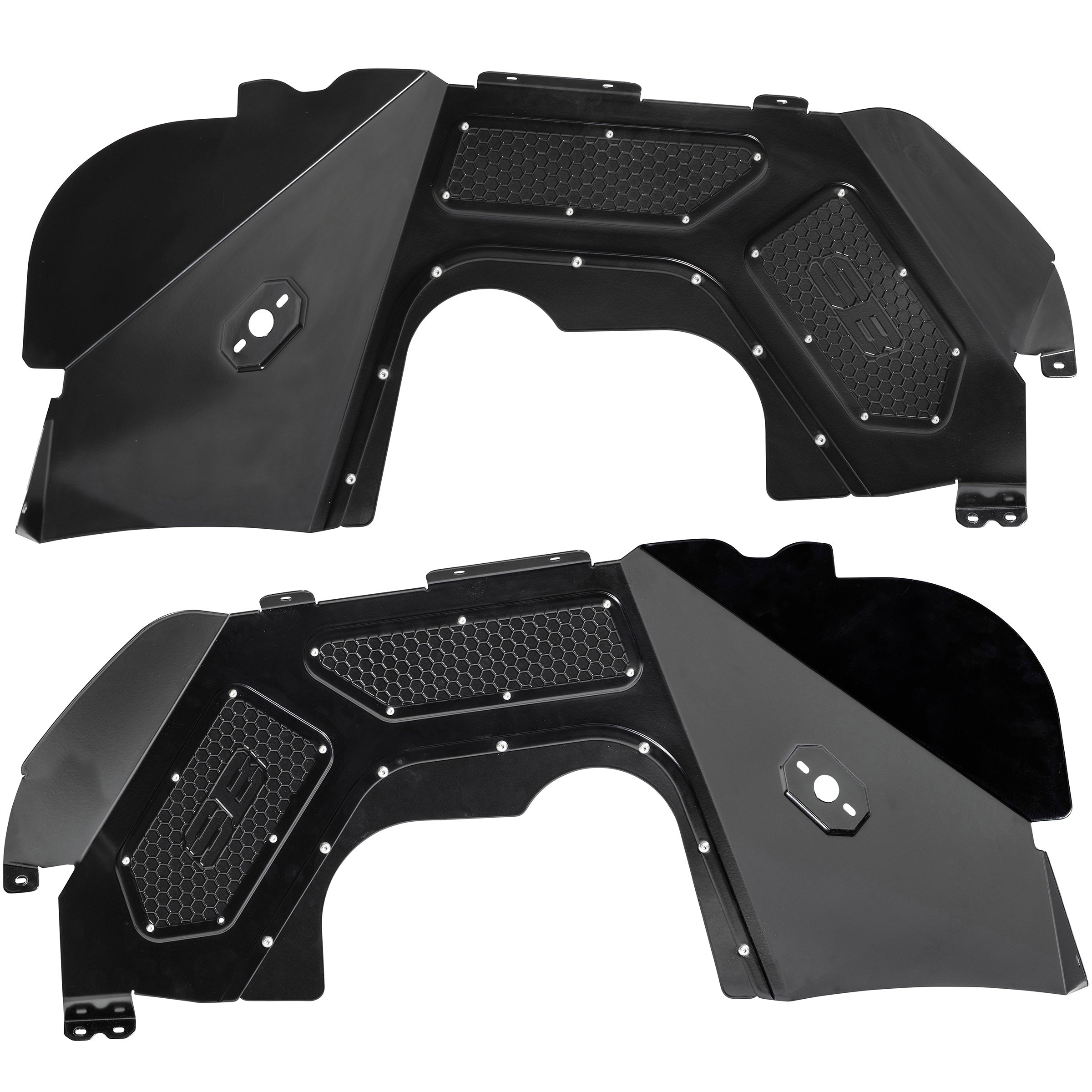 Front Inner Fender Liner w/ Pro Comp LED Rock Lights 2020-Up Jeep Gladiator; 2018-2022 Jeep Wrangler Smittybilt