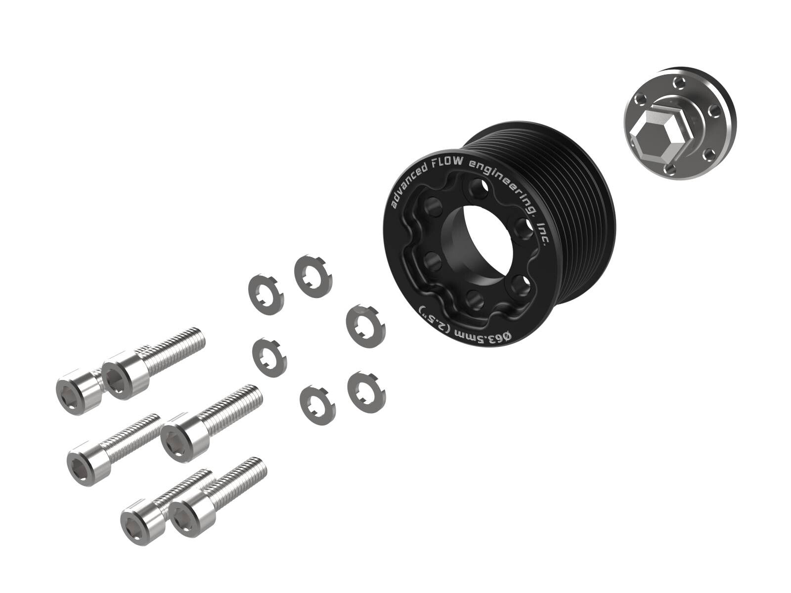 Supercharger Power Pulley Kit w/ Hub 2.50 Inch Dodge Charger/Challenger Hellcat 15-23 V8-6.2L Supercharged