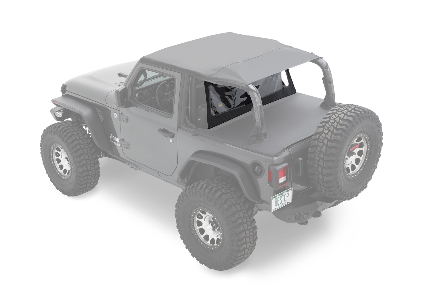 Standard Windjammer For Jeep 2007-2018 Wrangler JK 4 Door Black Diamond Bestop