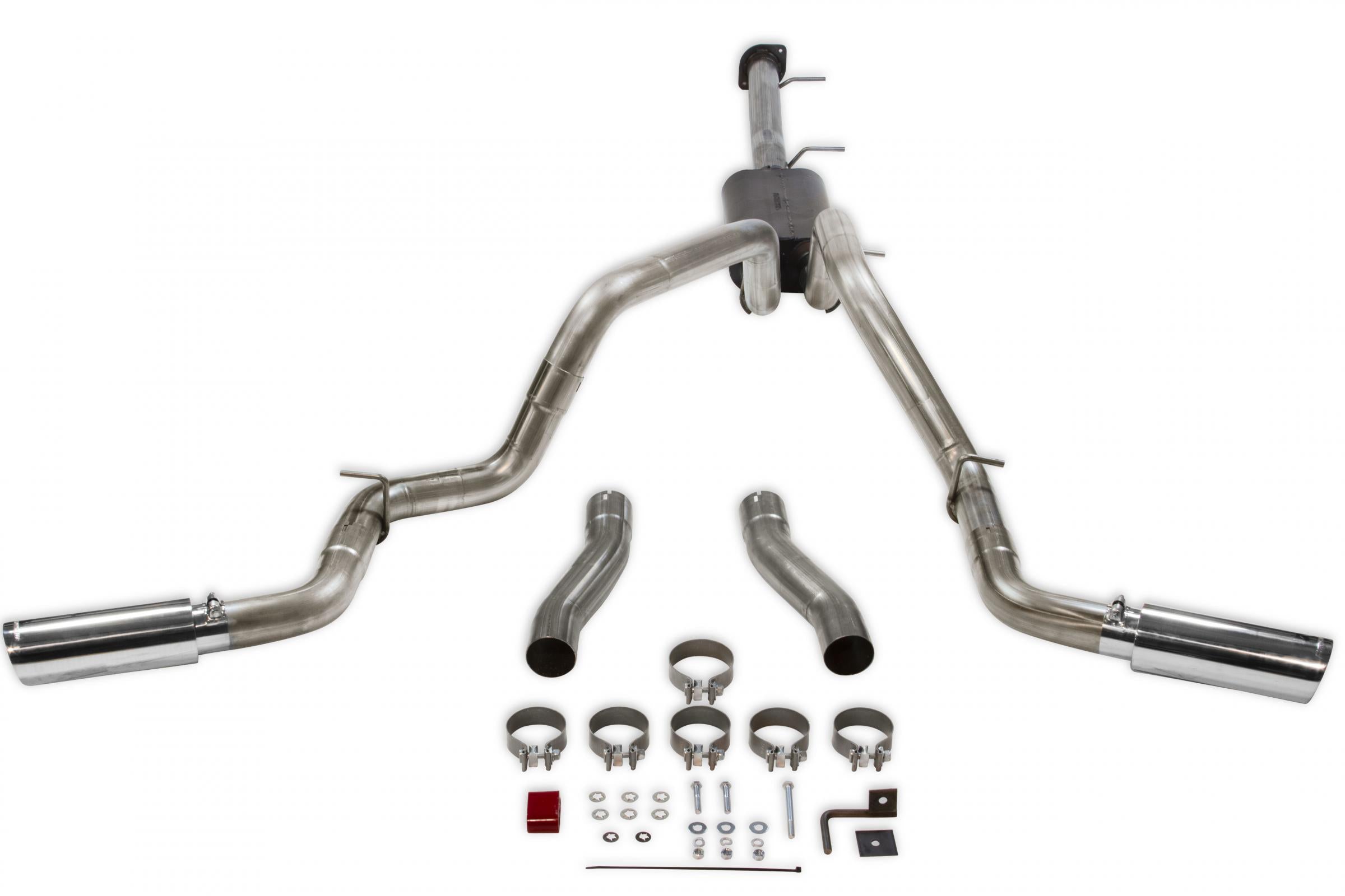 American Thunder Cat-Back Exhaust System Fits 2020-2026 GM 2500Hd/3500Hd With 6.6L Gas Engine, Crew Cab/Short Bed, Dual Out Rear/Dual Out Side, Polished Tips Aggressive To Moderate Sound Flowmaster
