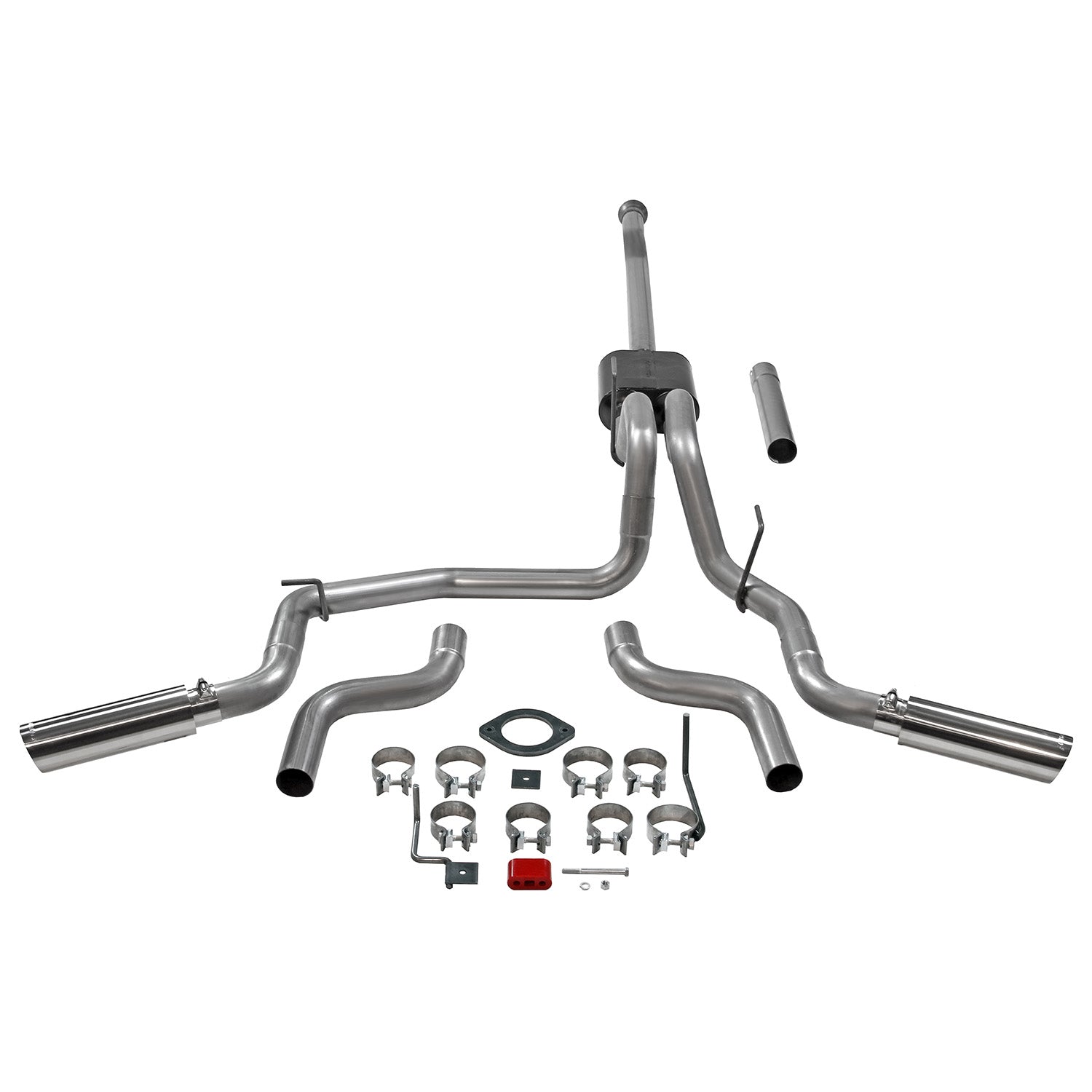 American Thunder Cat-Back Exhaust System Fits 2021-2025 Ford F-150 2.7L, 3.5L, 5.0L. American Thunder, Cat-Back, Dual Exit Stainless Steel Exhaust System Flowmaster