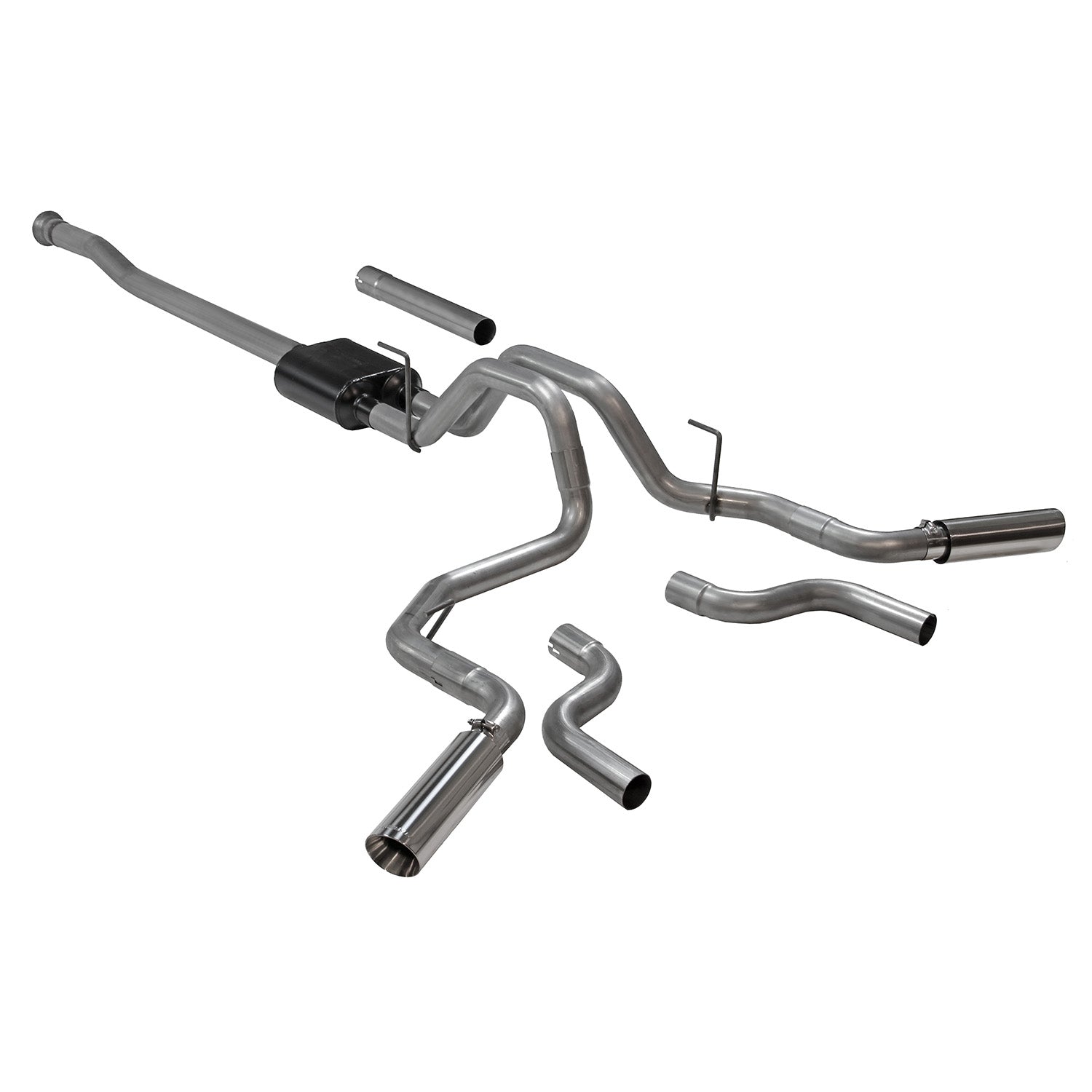 American Thunder Cat-Back Exhaust System Fits 2021-2025 Ford F-150 2.7L, 3.5L, 5.0L. American Thunder, Cat-Back, Dual Exit Stainless Steel Exhaust System Flowmaster