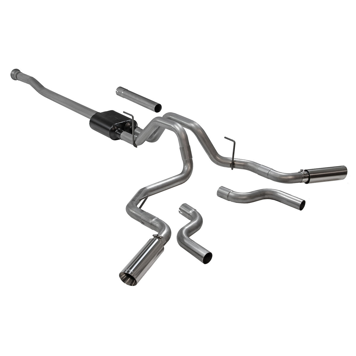 American Thunder Cat-Back Exhaust System Fits 2021-2025 Ford F-150 2.7L, 3.5L, 5.0L. American Thunder, Cat-Back, Dual Exit Stainless Steel Exhaust System Flowmaster