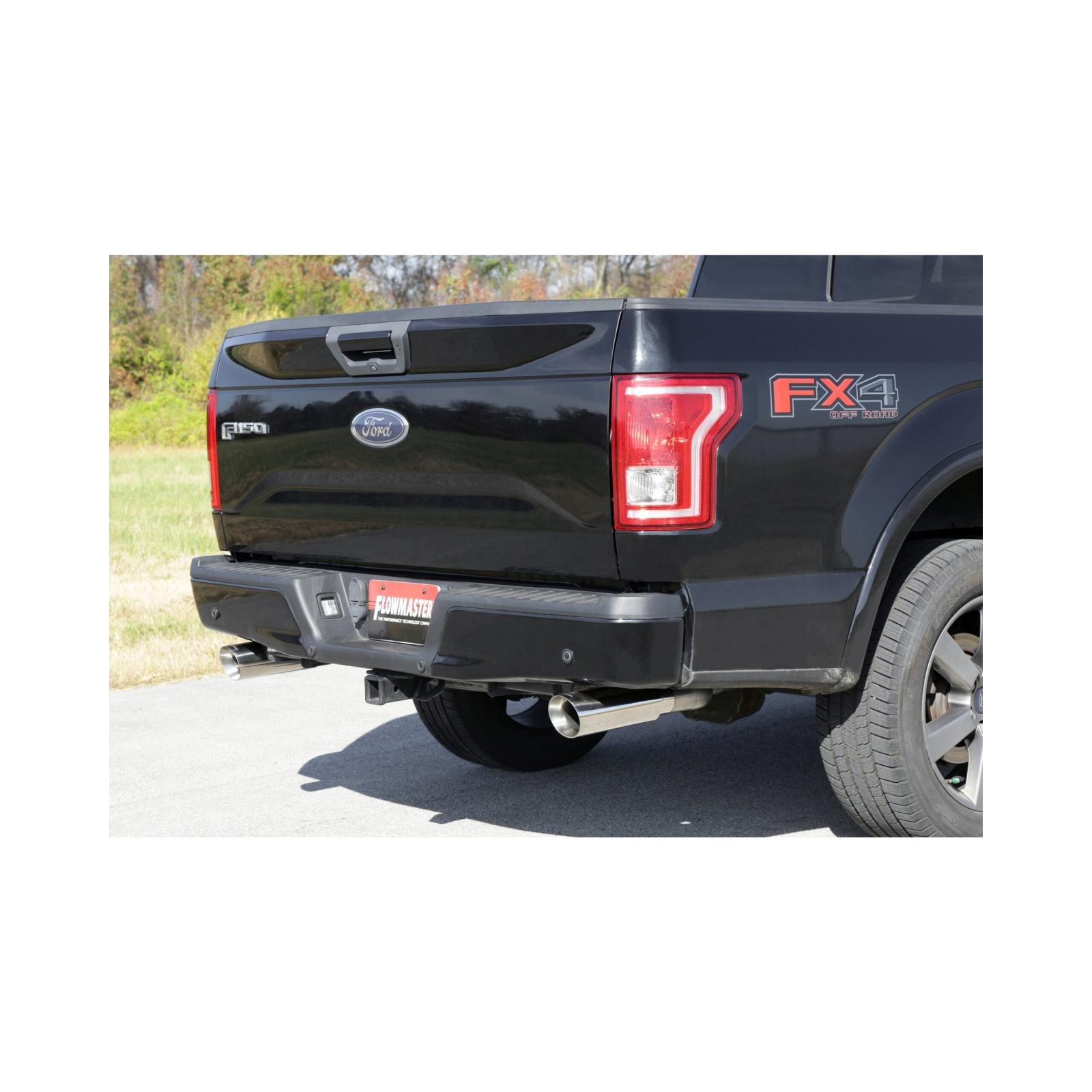 Force Ii Cat-Back Exhaust System Fits 2015-2020 Ford F-150 2.7L, 3.3L, 3.5L, 5.0-Liter, Force Ii Cat-Back, Dual Out Rear Exit, 4.00-Inch Polished Tips, Stainless Steel Exhaust System Flowmaster