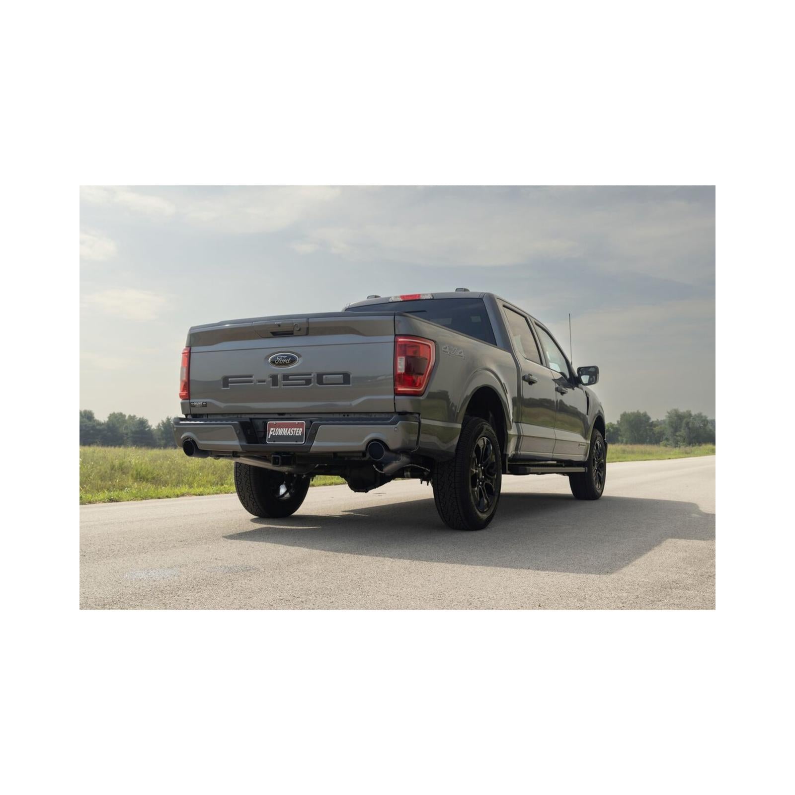 Outlaw Cat-Back Exhaust System Fits 2021-2025 Ford F150 2.7, 3.5 And 5.0-Liter, Powerboost And Non-Hybrid With Factory Dual Tailpipes, Outlaw Cat-Back 3.0-Inch Stainless Steel Exhaust System, 4.50-Inch Black Tips Flowmaster