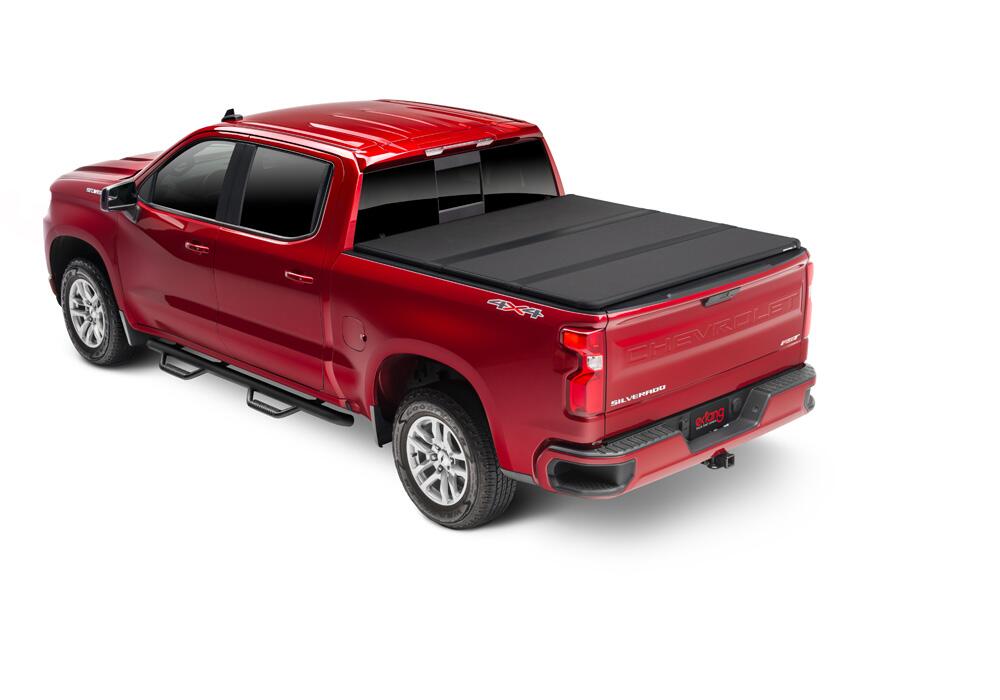 Solid Fold 2.0 Tonneau Cover Black Textured Paint 2020-2025 Silverado/Sierra 2500 HD/3500 HD 6' 9 inch Bed without Factory Side Storage Boxes Extang
