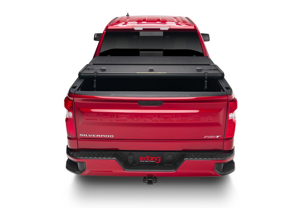 Solid Fold 2.0 Tonneau Cover Black Textured Paint 2020-2025 Silverado/Sierra 2500 HD/3500 HD 6' 9 inch Bed without Factory Side Storage Boxes Extang
