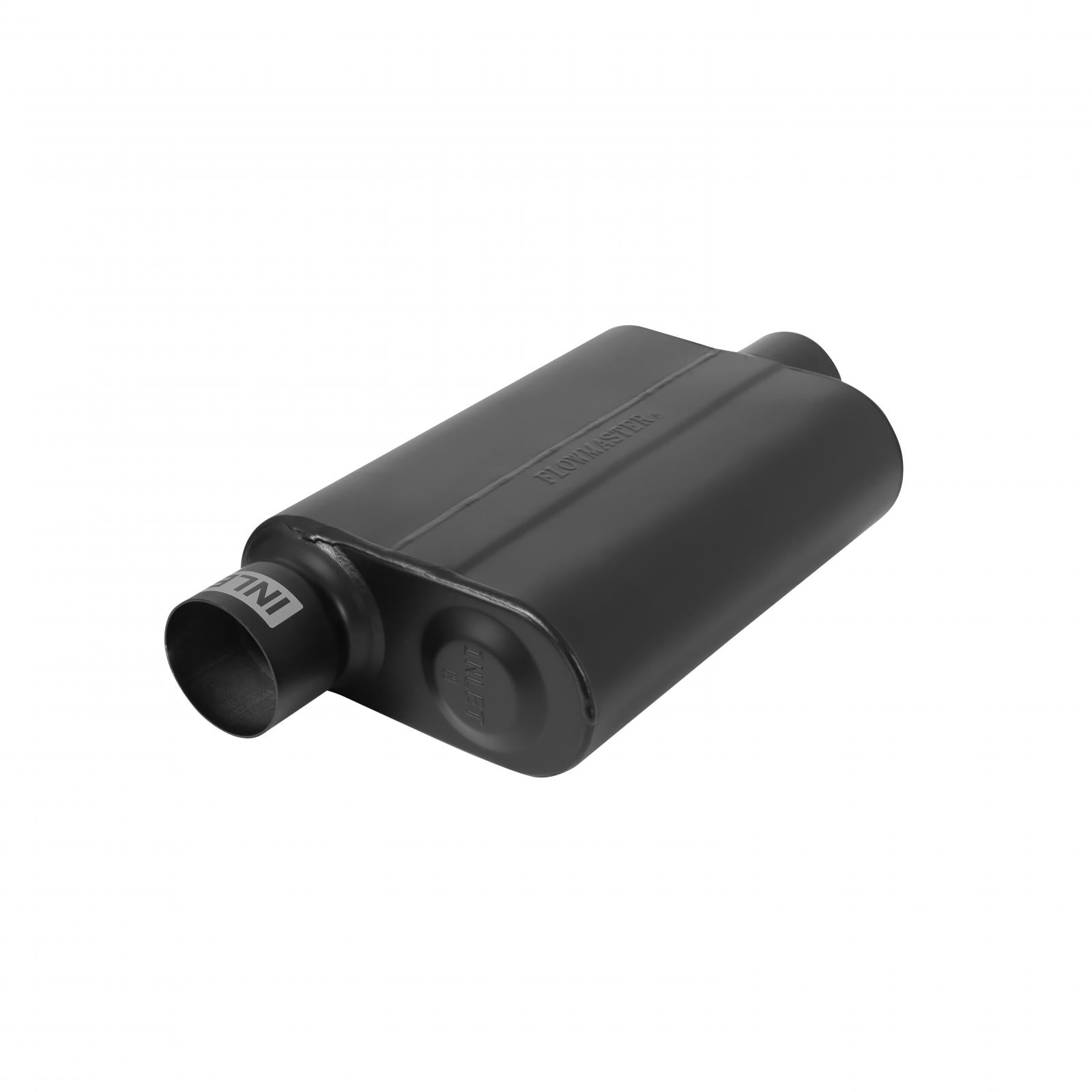 Super 44 Series Chambered Muffler Super 44 Series Stainless Steel 3.00 Offset In 3.00 Center Out Aggressive Sound Flowmaster