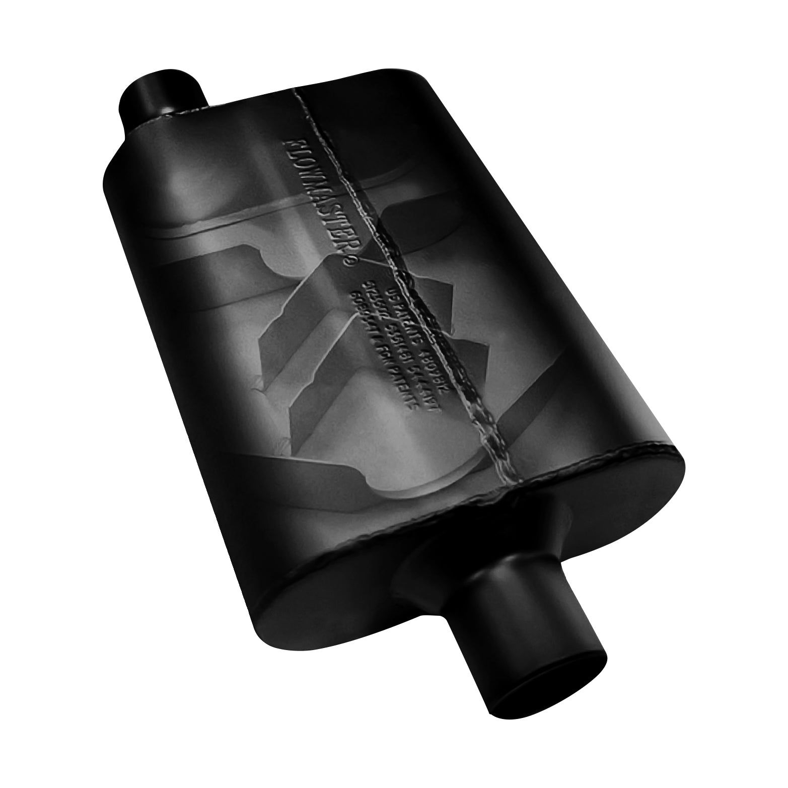 Super 44 Series Chambered Muffler Super 44 Series Stainless Steel 3.00 Offset In 3.00 Center Out Aggressive Sound Flowmaster