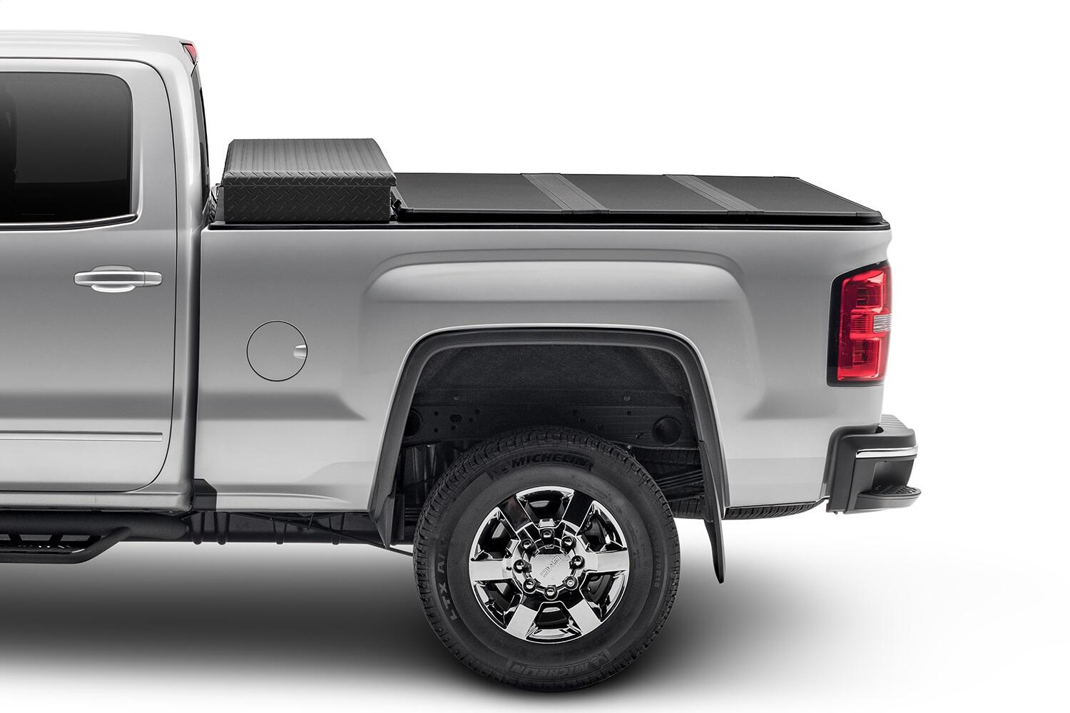 Solid Fold 2.0 Tool Box Tonneau Cover Black Textured Paint For Use w/Existing Tool Box Tool Box Not Included 2009-2014 Ford F-150 8' Bed Extang