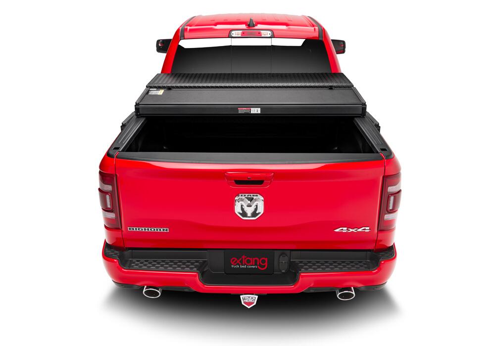 Solid Fold 2.0 Tool Box Tonneau Cover Black Textured Paint For Use w/Existing Tool Box Tool Box Not Included 2019-2026 (New Body Style) Ram 1500 6' 4 inch Bed without RamBox without Multifunction Tailgate Extang