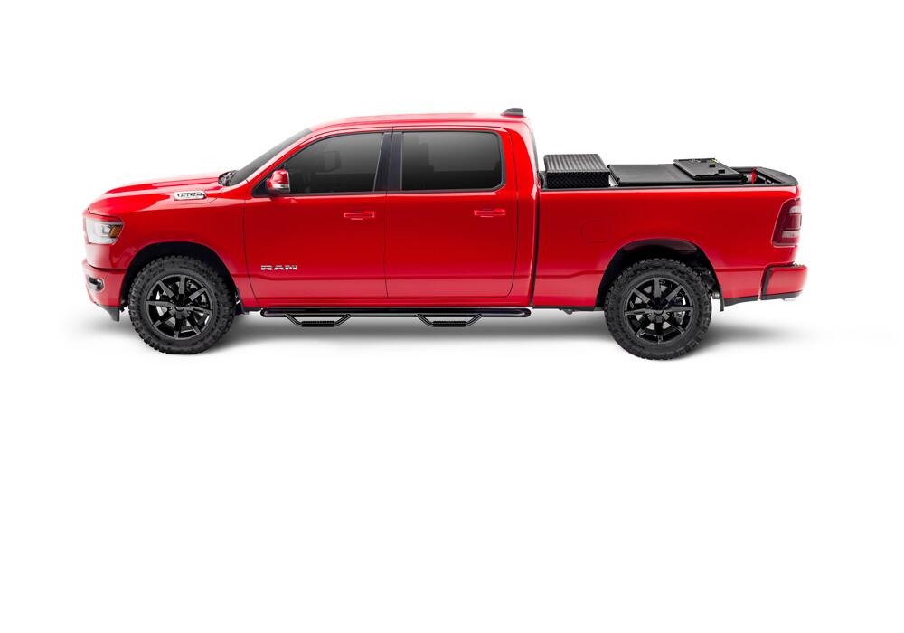 Solid Fold 2.0 Tool Box Tonneau Cover Black Textured Paint For Use w/Existing Tool Box Tool Box Not Included 2019-2026 (New Body Style) Ram 1500 6' 4 inch Bed without RamBox without Multifunction Tailgate Extang
