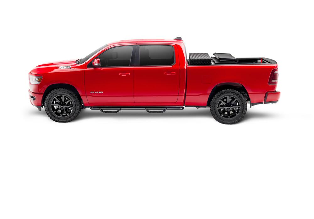 Solid Fold 2.0 Tool Box Tonneau Cover Black Textured Paint For Use w/Existing Tool Box Tool Box Not Included 2019-2026 (New Body Style) Ram 1500 6' 4 inch Bed without RamBox without Multifunction Tailgate Extang