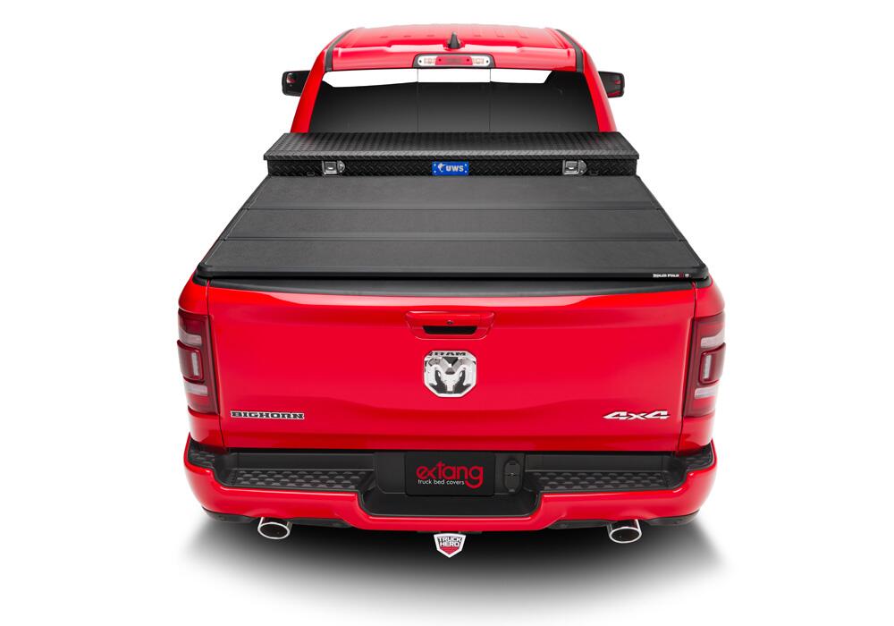 Solid Fold 2.0 Tool Box Tonneau Cover Black Textured Paint For Use w/Existing Tool Box Tool Box Not Included 2019-2026 (New Body Style) Ram 1500 6' 4 inch Bed without RamBox without Multifunction Tailgate Extang