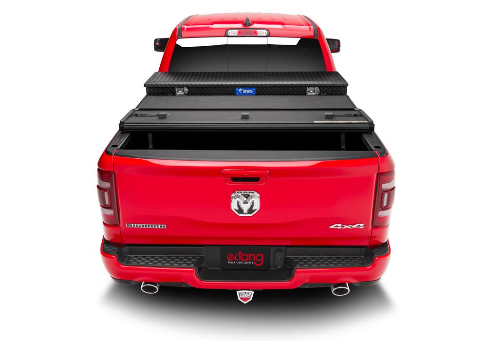 Solid Fold 2.0 Tool Box Tonneau Cover Black Textured Paint For Use w/Existing Tool Box Tool Box Not Included 2019-2026 (New Body Style) Ram 1500 6' 4 inch Bed without RamBox without Multifunction Tailgate Extang