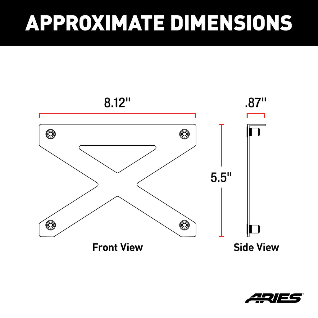 ARIES Pro Series Grille Guard License Plate Bracket