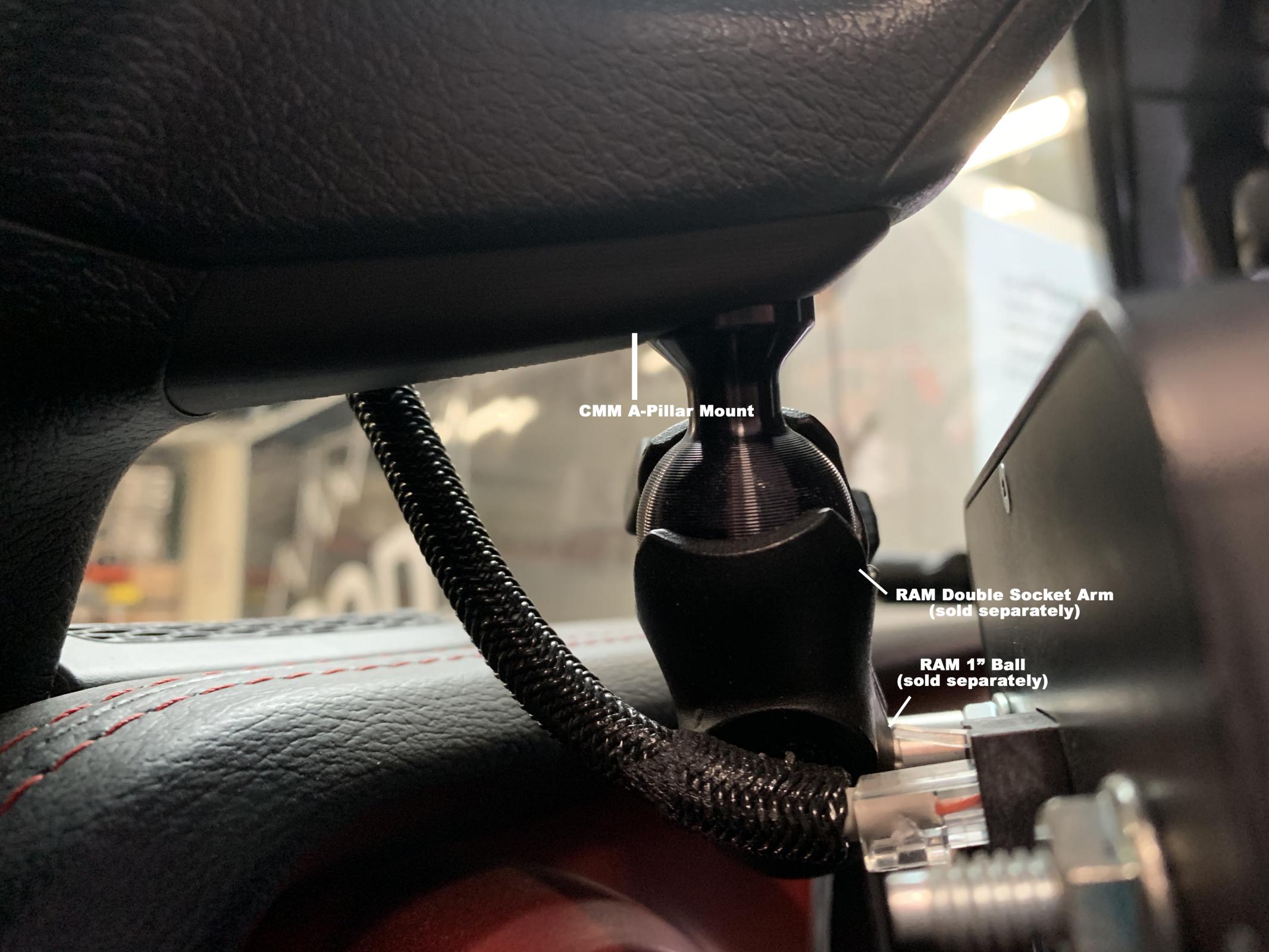 CMM A-Pillar 1 Inch Ball Mount Solution Jeep 2018-2023 Wrangler JL 2018-2023 Gladiator sPOD