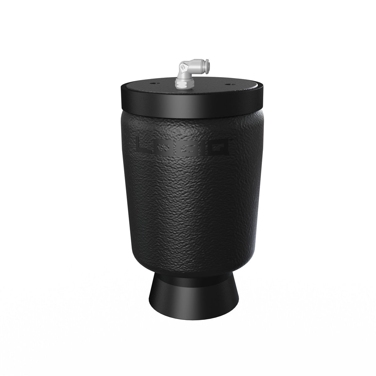 Replacement Air Spring (IQ-ASA-9000-LP) with Elbow Fitting Installed LogiQ Suspension