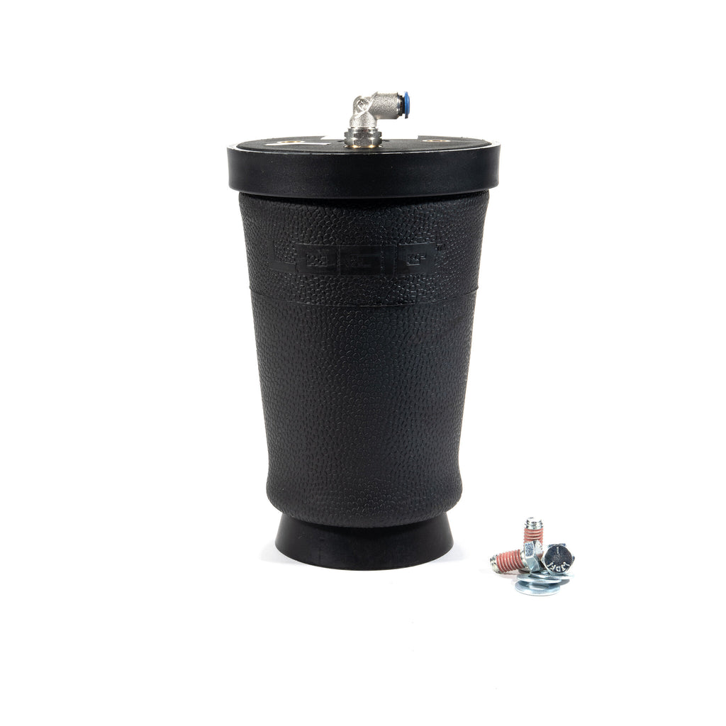 Replacement Air Spring (IQ-ASA-9000-LP) with Elbow Fitting Installed LogiQ Suspension