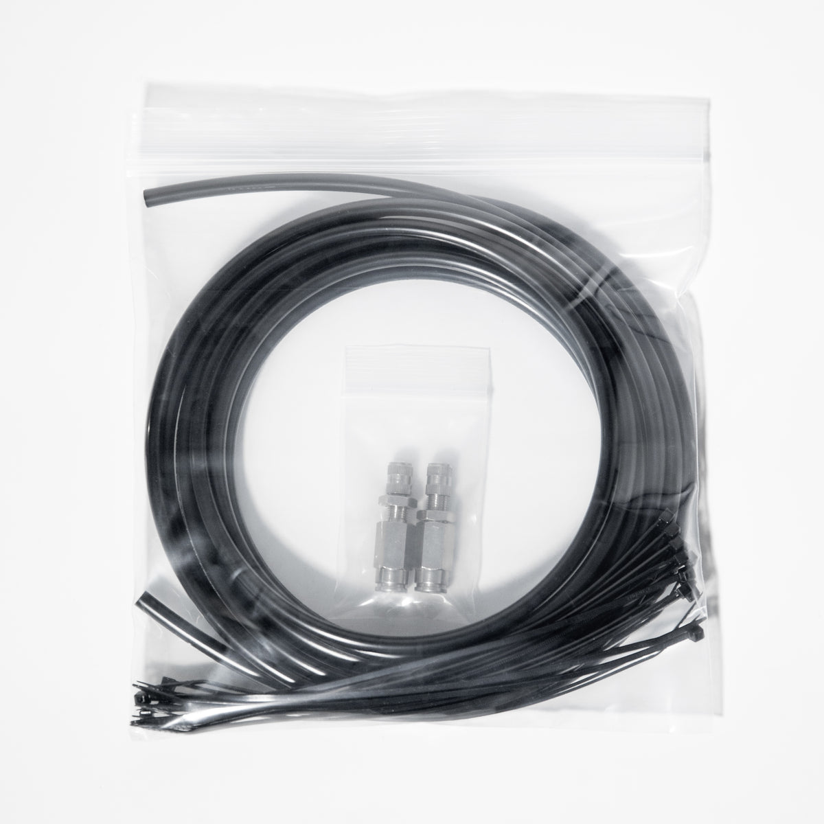 Replacement Manual Inflation Kit (16 Foot of 1/4 Inch air line, Qty 2 schrader inflation valves, Qty 16 zip ties) LogiQ Suspension