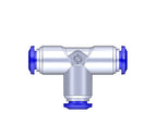 1/4 Inch PTC x 1/4 Inch PTC x 1/4 Inch PTC Nickel Plated Self Sealing Tee Fitting LogiQ Suspension