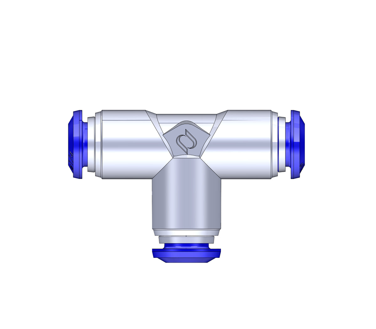 1/4 Inch PTC x 1/4 Inch PTC x 1/4 Inch PTC Nickel Plated Self Sealing Tee Fitting LogiQ Suspension