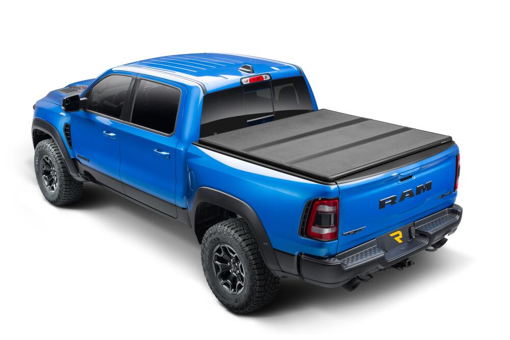 Solid Fold ALX Tonneau Cover Black Textured Paint 2019-2026 (New Body Style) Ram 5' 7 inch Bed without RamBox with or without Multifunction Tailgate Extang