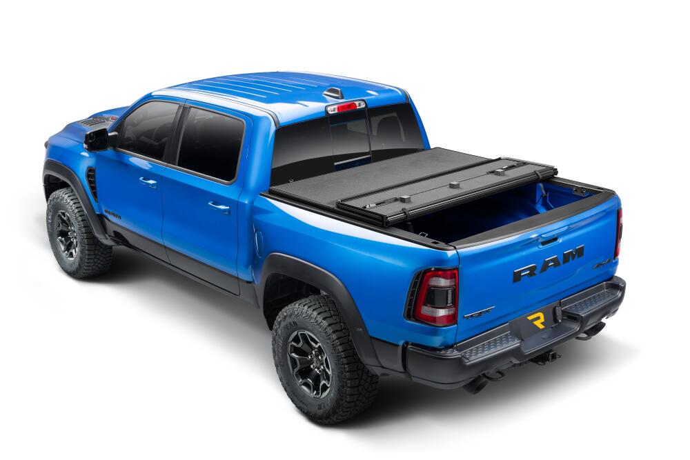 Solid Fold ALX Tonneau Cover Black Textured Paint 2019-2026 (New Body Style) Ram 5' 7 inch Bed without RamBox with or without Multifunction Tailgate Extang