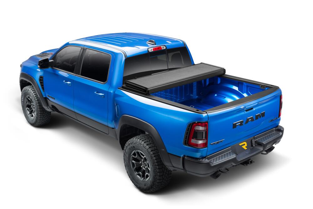 Solid Fold ALX Tonneau Cover Black Textured Paint 2019-2026 (New Body Style) Ram 5' 7 inch Bed without RamBox with or without Multifunction Tailgate Extang