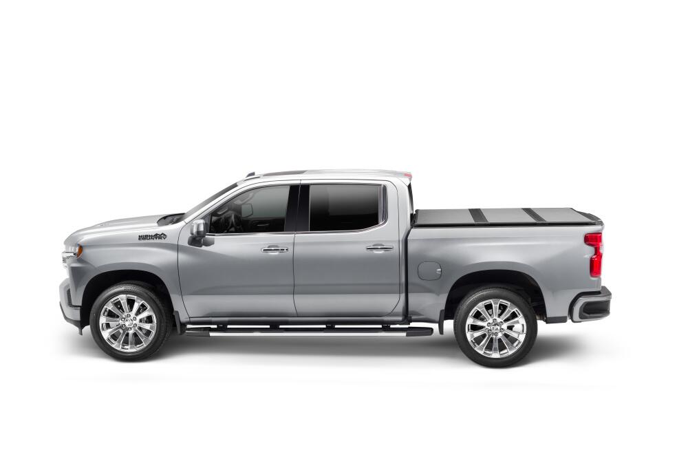 Solid Fold ALX Tonneau Cover Black Textured Paint 2019 (New Body Style)-2026 Silverado/Sierra 1500 6' 7 inch Bed without Factory Side Storage Boxes without CarbonPro Bed with or without MultiPro/MultiFlex Tailgate Extang