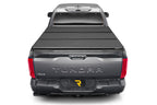 Solid Fold ALX Tonneau Cover Black Textured Paint 2014-2021 Toyota Tundra 5' 7 inch Bed with Deck Rail System without Trail Special Edition Storage Boxes Extang