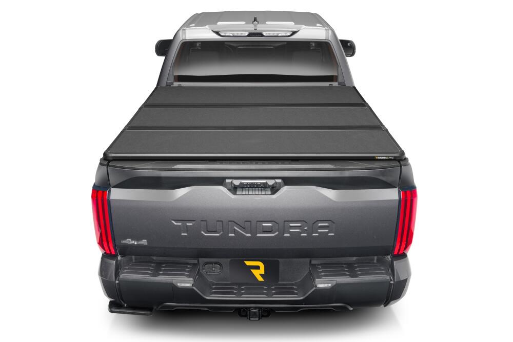 Solid Fold ALX Tonneau Cover Black Textured Paint 2022-2026 Toyota Tundra 6' 7 inch Bed with or without Deck Rail System Extang