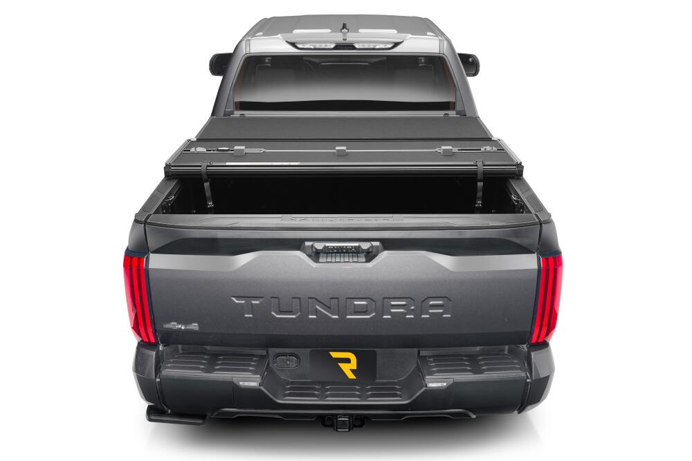 Solid Fold ALX Tonneau Cover Black Textured Paint 2022-2026 Toyota Tundra 6' 7 inch Bed with or without Deck Rail System Extang